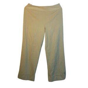 Gallia Tan Pants Size 4 with Cuffed Hem